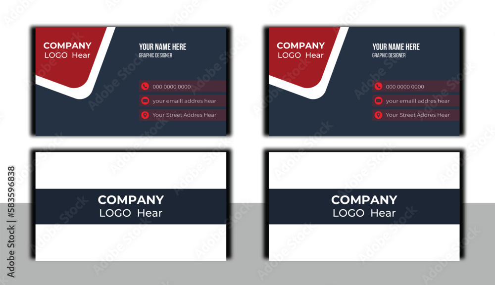 Modern and simple business card design template,  flat gradation business card inspiration.