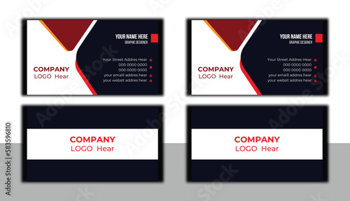 Modern and simple business card design template, flat gradation business card inspiration.