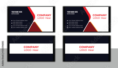 Modern and simple business card design template   flat gradation business card inspiration.