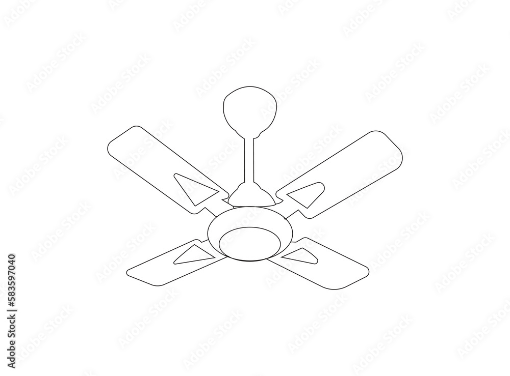 Ceiling fan vector image. fan isolated on white background. fan vector
