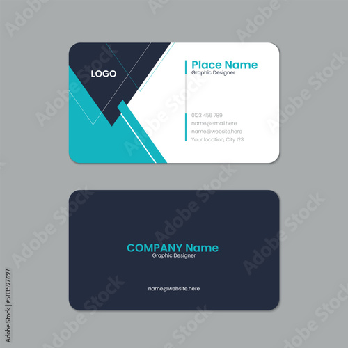 Vector business card, Printable horizontal and Vertical double sided corporate visiting card template