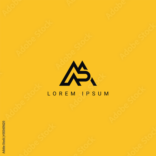 Abstract MR RM letter simple minimal style business logo design vector element.