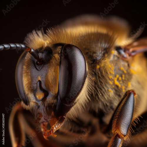 Close up of a bee