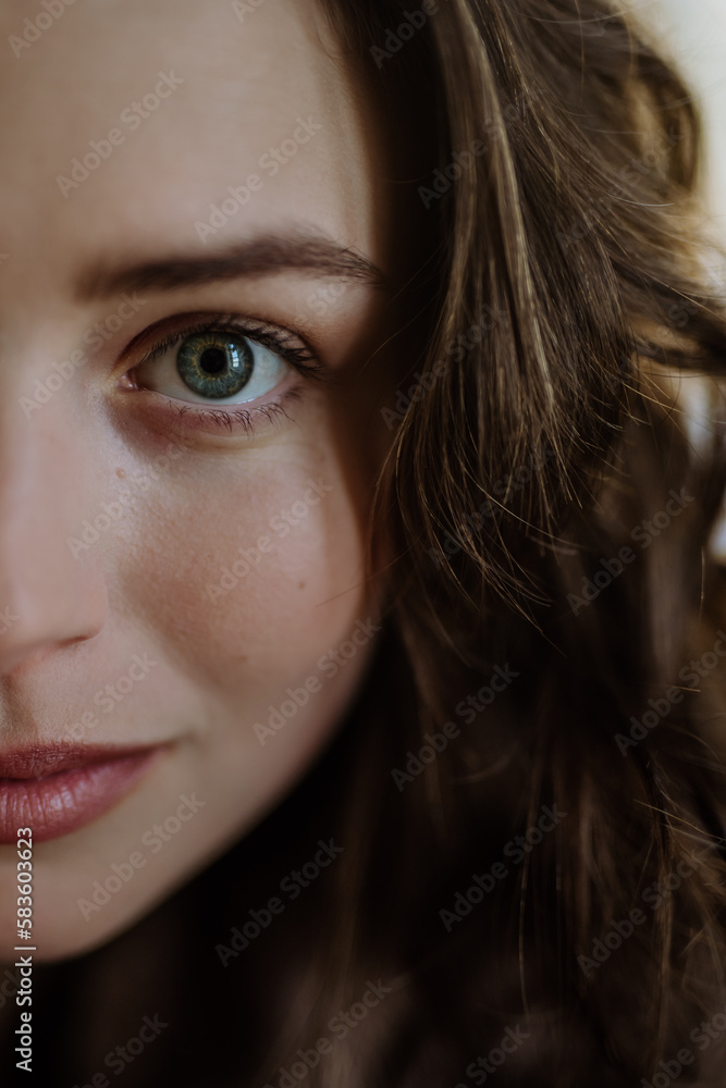 Portrait of young beautiful woman with natural make-up. Portrait of young beautiful woman with natural make-up.