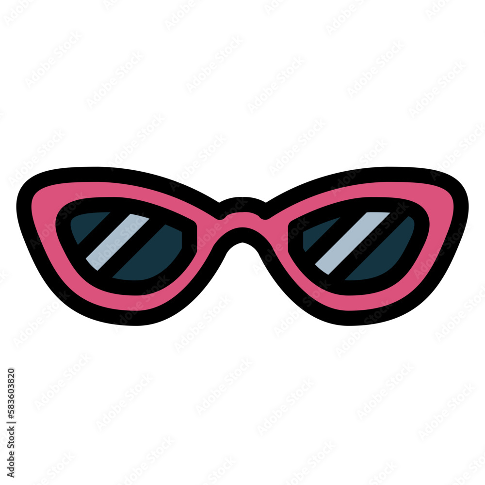 Fototapeta premium glasses filled outline icon style