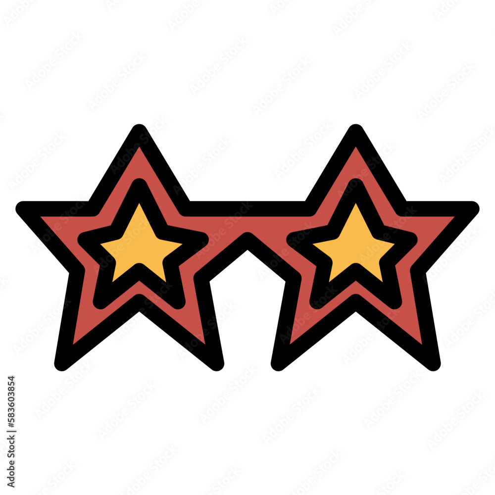 glasses filled outline icon style