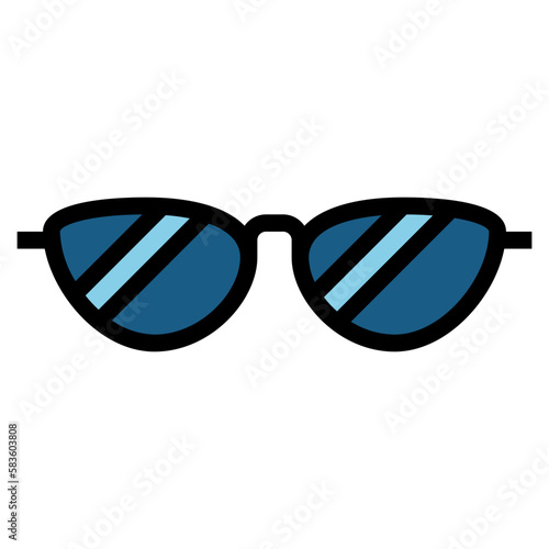 glasses filled outline icon style