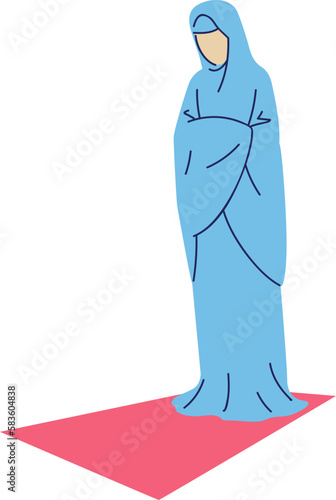 CLEAN VECTOR MUSLIM MAKE A PRAYER DUA AND SALAH