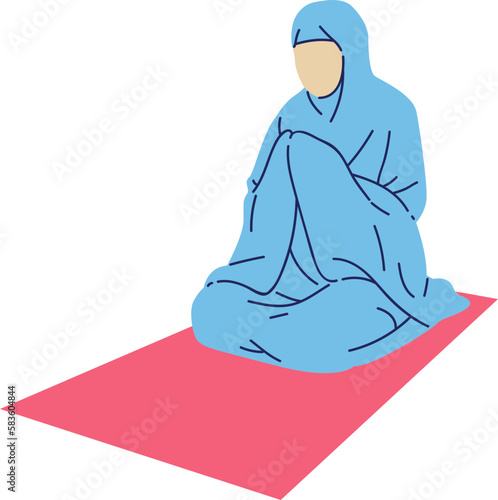 CLEAN VECTOR MUSLIM MAKE A PRAYER DUA AND SALAH