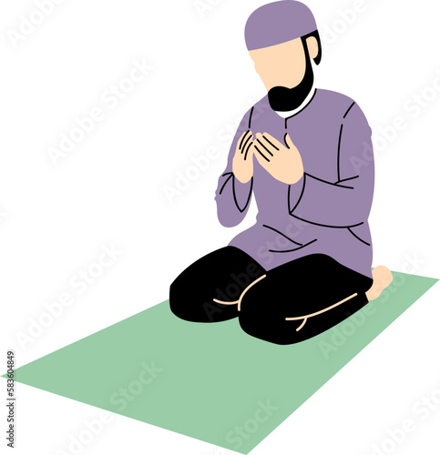 CLEAN VECTOR MUSLIM MAKE A PRAYER DUA AND SALAH