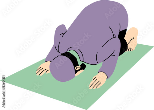 CLEAN VECTOR MUSLIM MAKE A PRAYER DUA AND SALAH