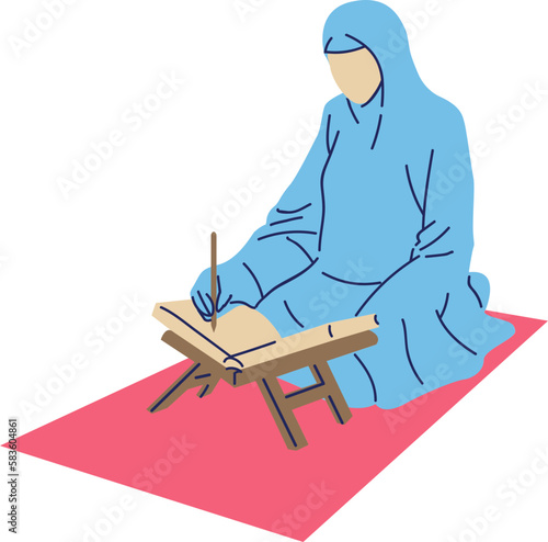 CLEAN VECTOR MUSLIM MAKE A PRAYER DUA AND SALAH
