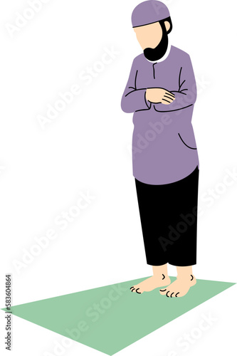 CLEAN VECTOR MUSLIM MAKE A PRAYER DUA AND SALAH