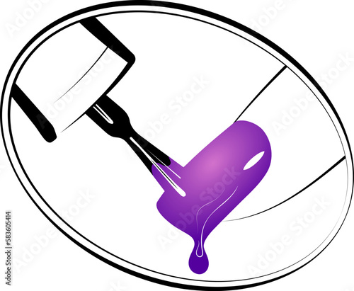 Brush varnishes female nail design. Symbol for nail salon and care
