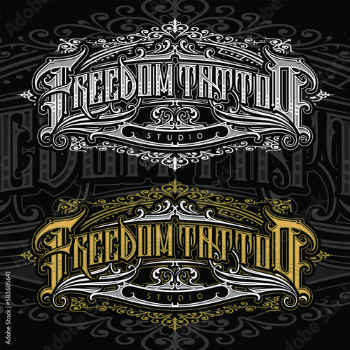 logo freedom tattoo studio vector