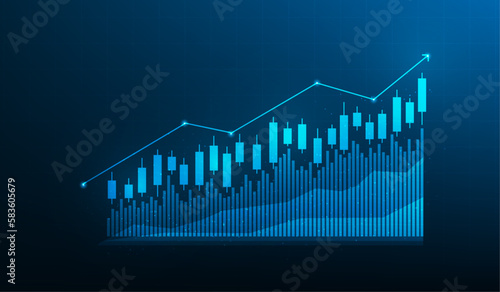 business investment trading stock market graph growth technology. finance forex trade candlestick. Economy trends market statistics. vector illustration fantastic.