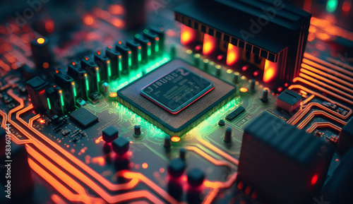 close up of electronic circuit board