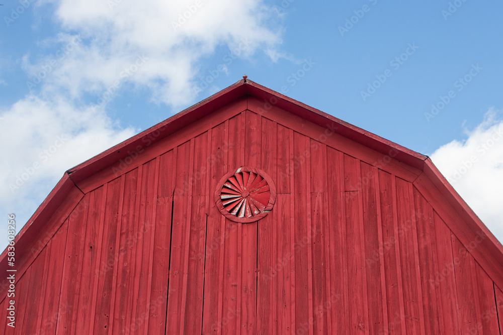 red barn and sky