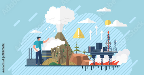 Ecological problem. Planet Earth is full of rubbish. Save the planet. Earth Day. Restoration of ecology of the planet. Toxic waste. Emissions from factories. Changing of the climate. Waste pollution