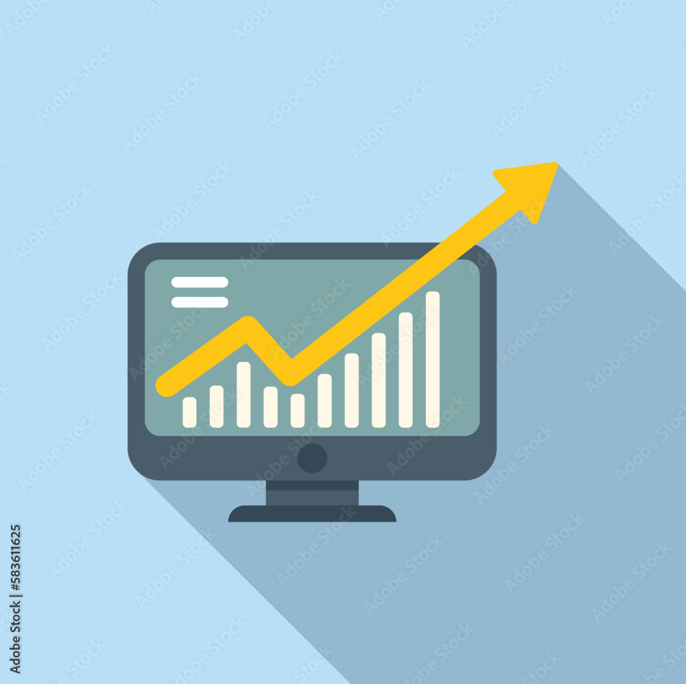 Report icon flat vector. Computer data. Finance file Report icon flat vector. Computer data. Finance file