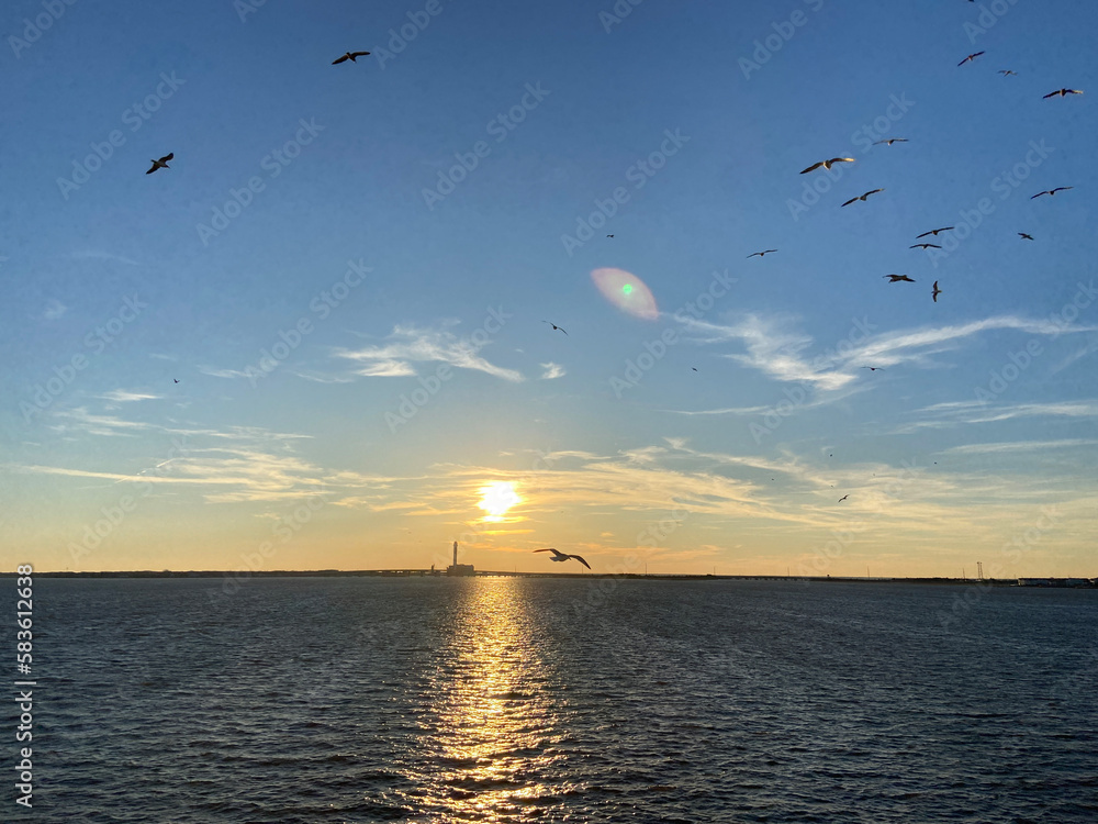 sunset over the sea