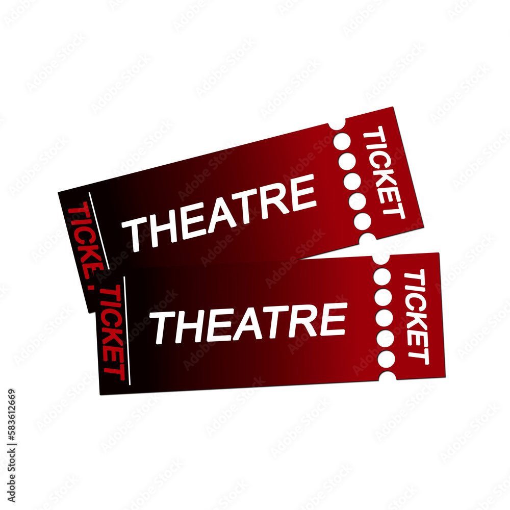 Entradas para el teatro sobre fondo blanco Entradas para el teatro sobre fondo blanco