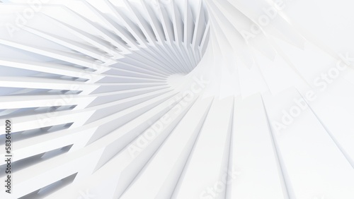 Abstract white background spiral design 3d render