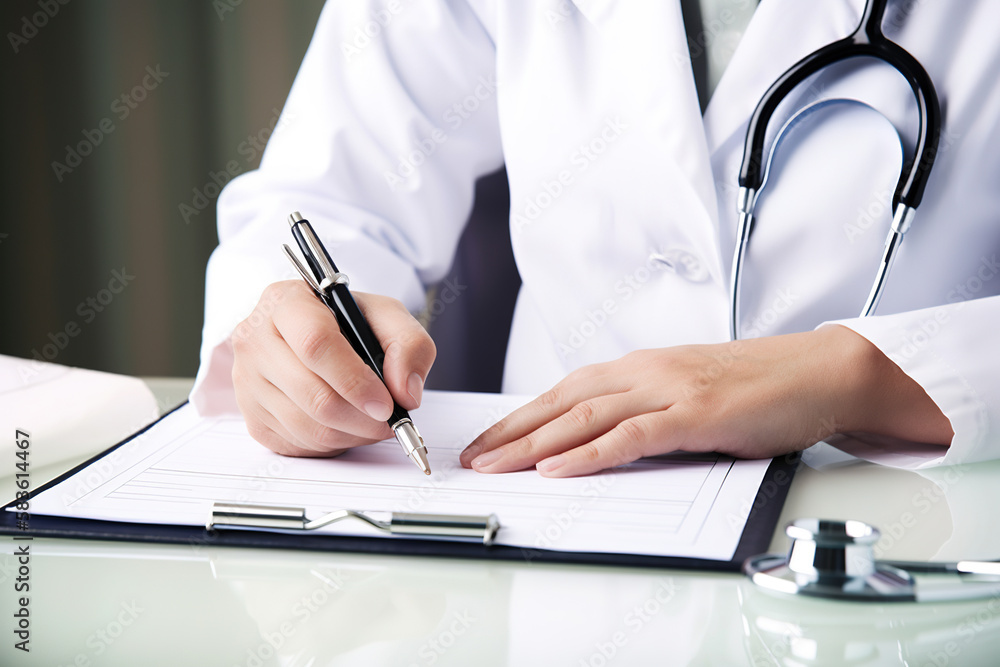 Doctor Writing Prescription. Generative Ai Doctor Writing Prescription. Generative Ai