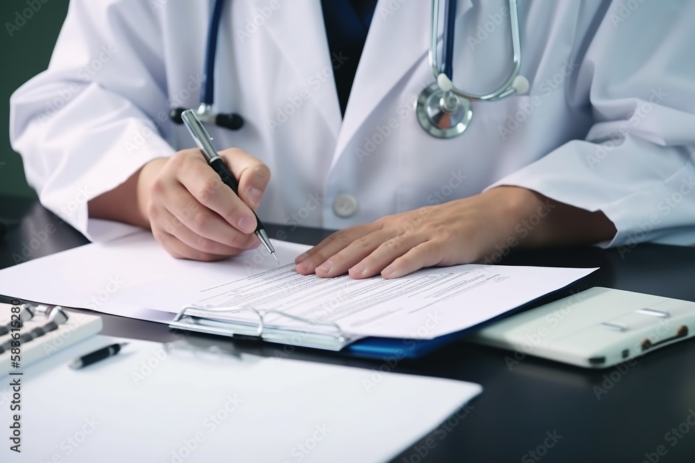 Doctor Writing Prescription. Generative Ai Doctor Writing Prescription. Generative Ai