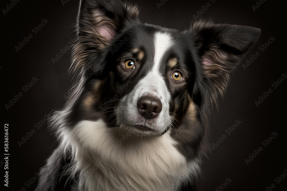 Capturing the Majestic Intelligence and Agility of Border Collies on a Dark Background Capturing the Majestic Intelligence and Agility of Border Collies on a Dark Background