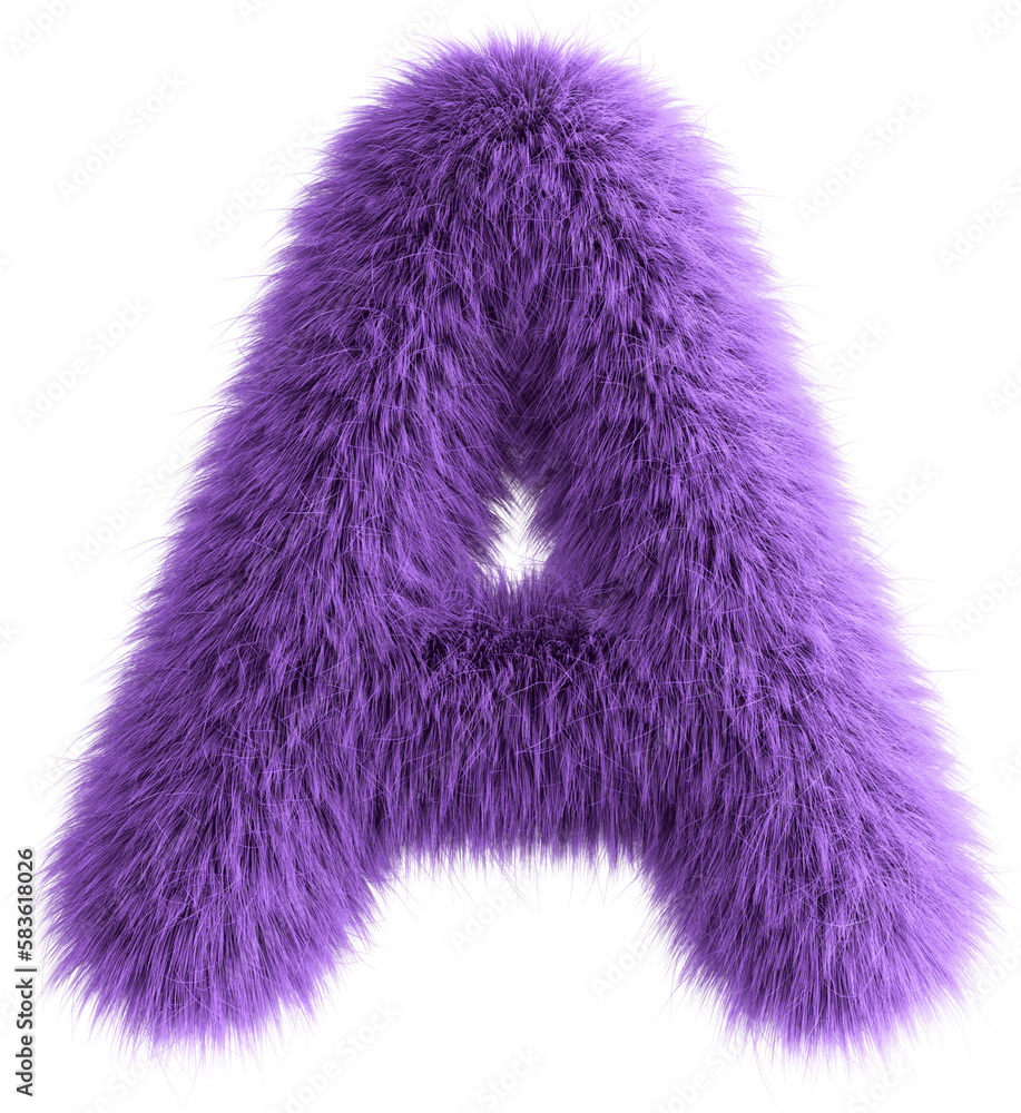 Purple 3D Fluffy Letter A Purple 3D Fluffy Letter A