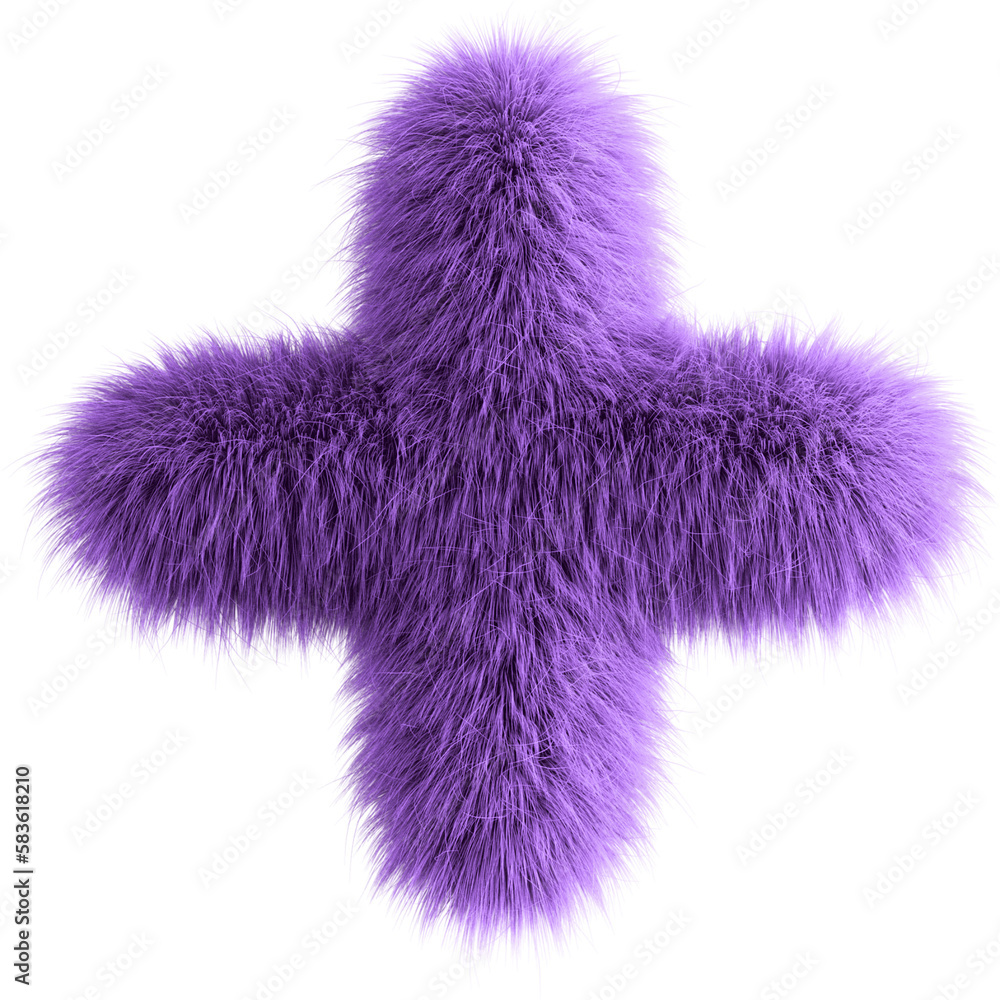 Purple 3D Fluffy Symbol Plus Purple 3D Fluffy Symbol Plus