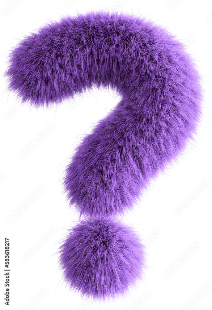 Purple 3D Fluffy Symbol Question Purple 3D Fluffy Symbol Question