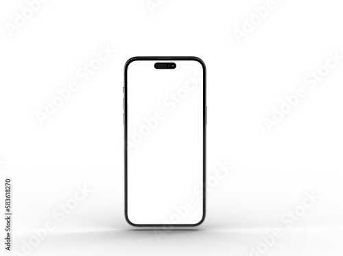 Modern glass smartphone hanging over the table