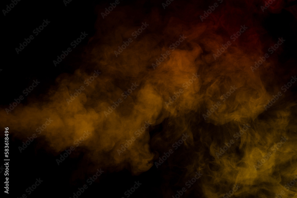 Orange and red steam on a black background. Orange and red steam on a black background.