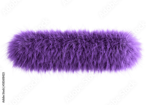 Purple 3D Fluffy Symbol Hyphen