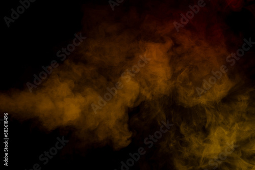 Orange and red steam on a black background. © Nikolay