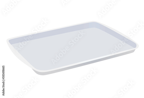 White serving tray plate. vector