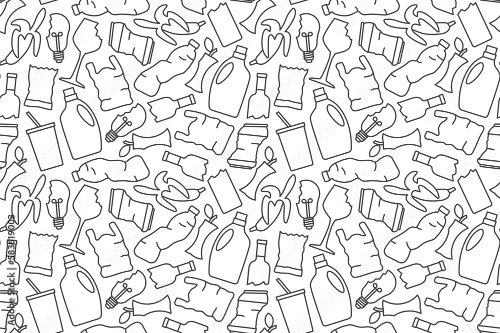 rubbish seamless pattern - vector illustration