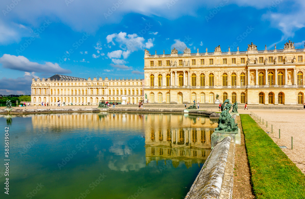 Versailles palace and gardens outside Paris, France