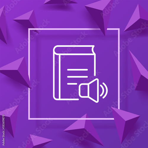 Audiobook line icon. Literature, author, prose, reading, literature, ebook, library, athenaeum, atheneum, paper, audiobook. Education concept. Vector line icon for Business and Advertising