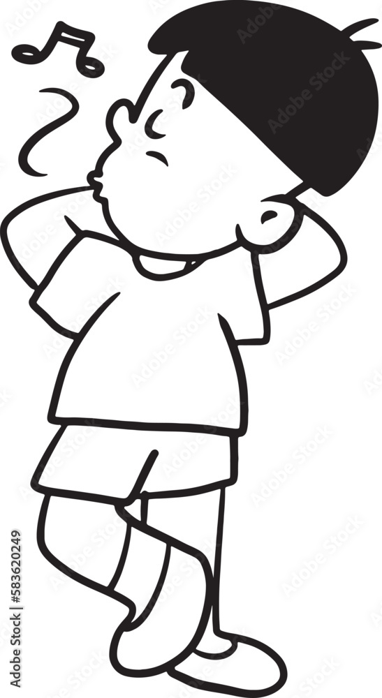 Boy whistling cartoon doodle kawaii anime coloring page cute illustration drawing character chibi manga comic Boy whistling cartoon doodle kawaii anime coloring page cute illustration drawing character chibi manga comic