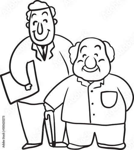 Person man cartoon doodle kawaii anime coloring page cute illustration drawing clip art character chibi manga comic