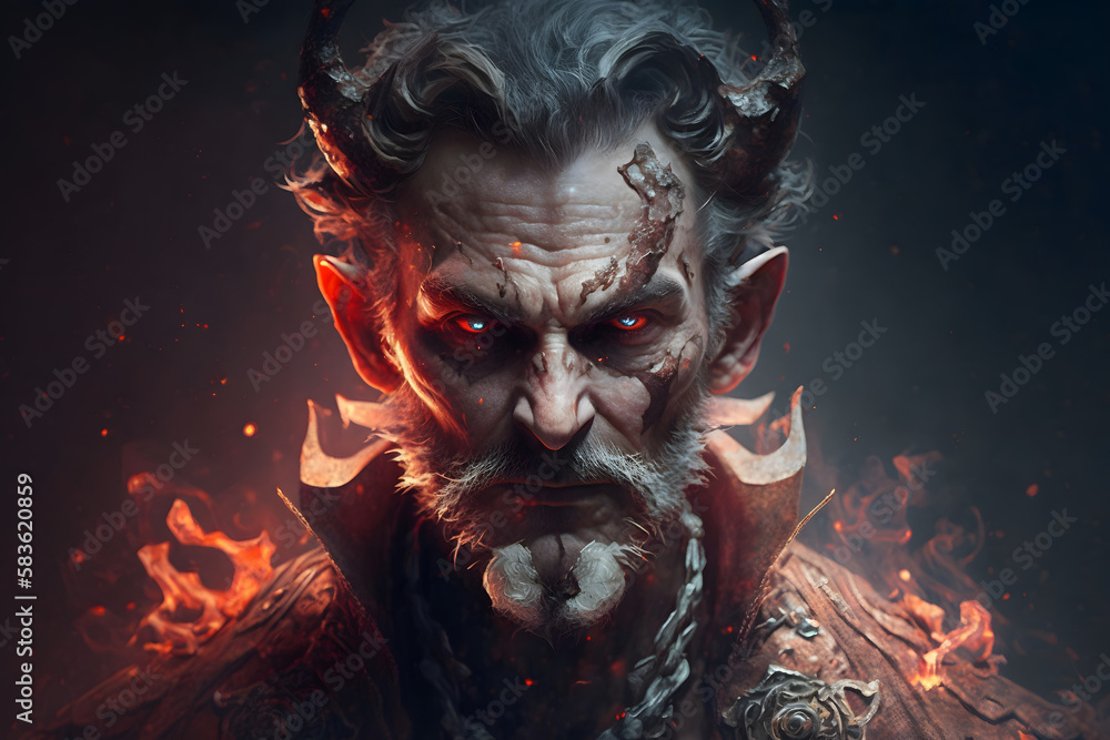 Portrait of the devil mage. Generative AI