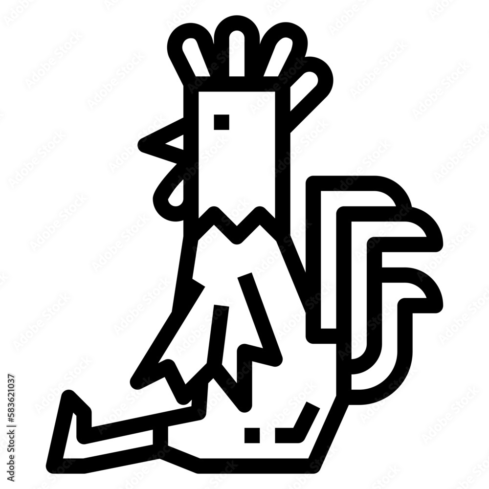 chicken line icon style chicken line icon style