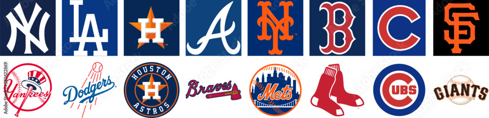 MLB baseball team logos  Mlb baseball teams, Baseball teams logo