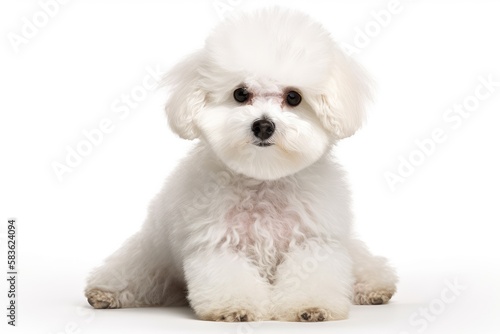 white poodle puppy isolated