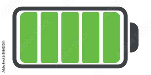 vector full battery icon on white background