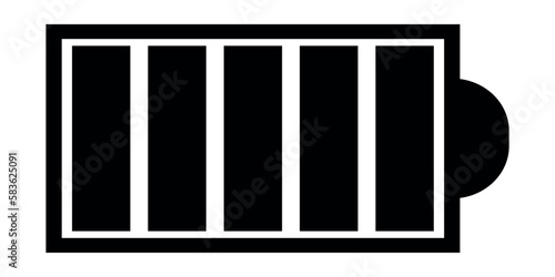 vector full battery icon on white background