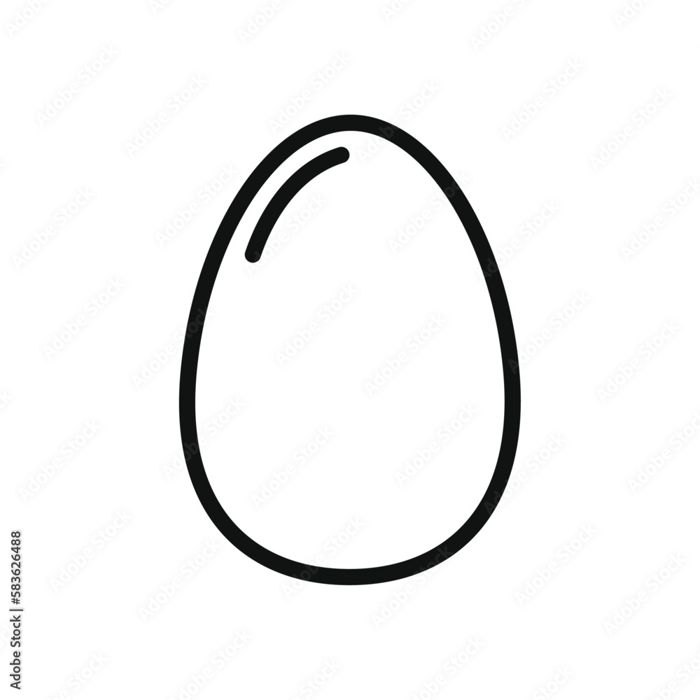 Flat style egg icon shape. Easter design logo symbol silhouette. Vector illustration image. Isolated on white background Flat style egg icon shape. Easter design logo symbol silhouette. Vector illustration image. Isolated on white background